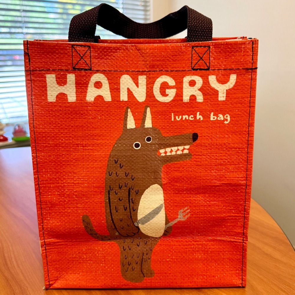 Blue Q Hangry Handy Tote Lunch Bag‎ Unisex OS Orange Hungry Wolf QA343 Eco Funny